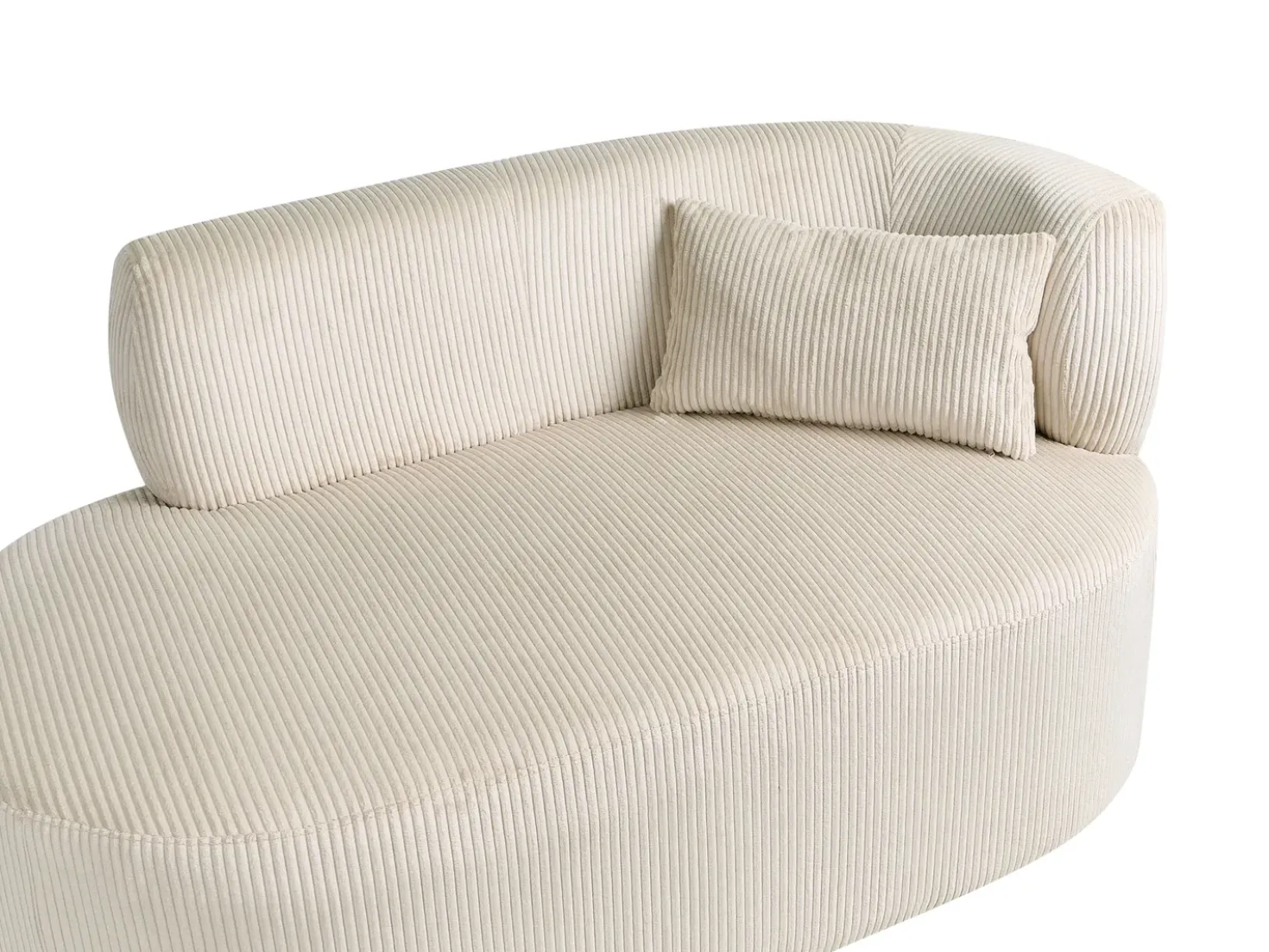 Chaise longue versione destra VANVEY Velluto a coste Beige chiaro