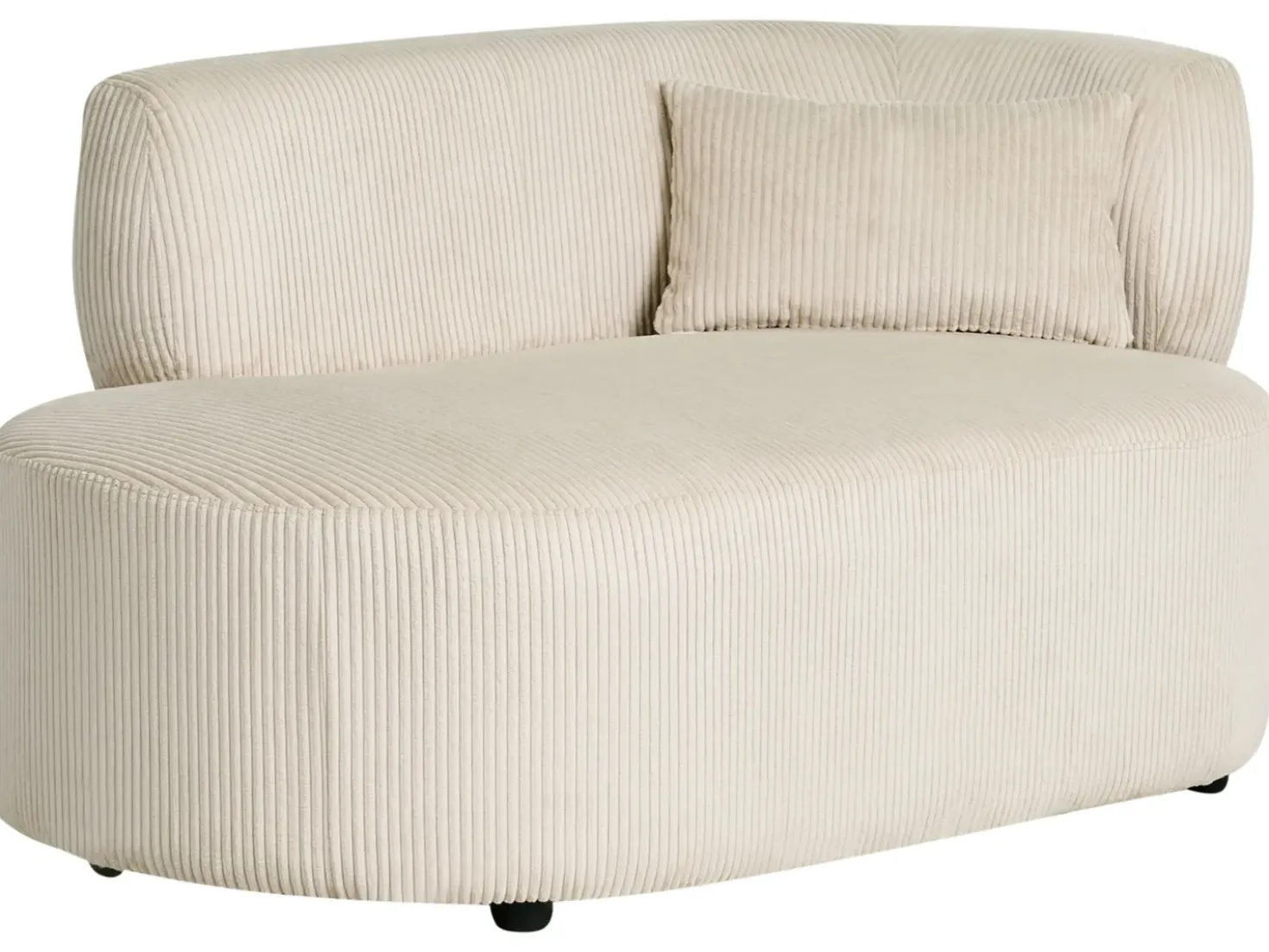 Chaise longue versione destra VANVEY Velluto a coste Beige chiaro
