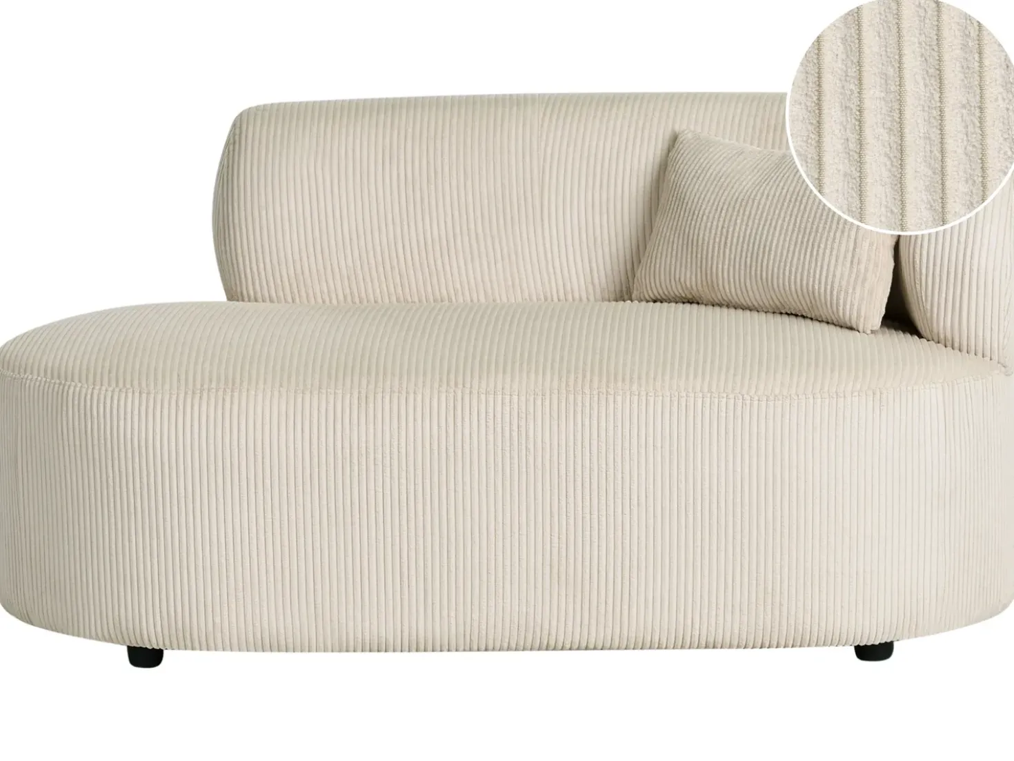 Chaise longue versione destra VANVEY Velluto a coste Beige chiaro