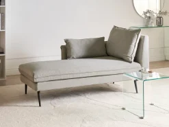 Chaise longue versione destra YERRES Tessuto Grigio