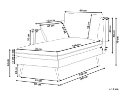 Chaise longue versione destra YERRES Tessuto Grigio