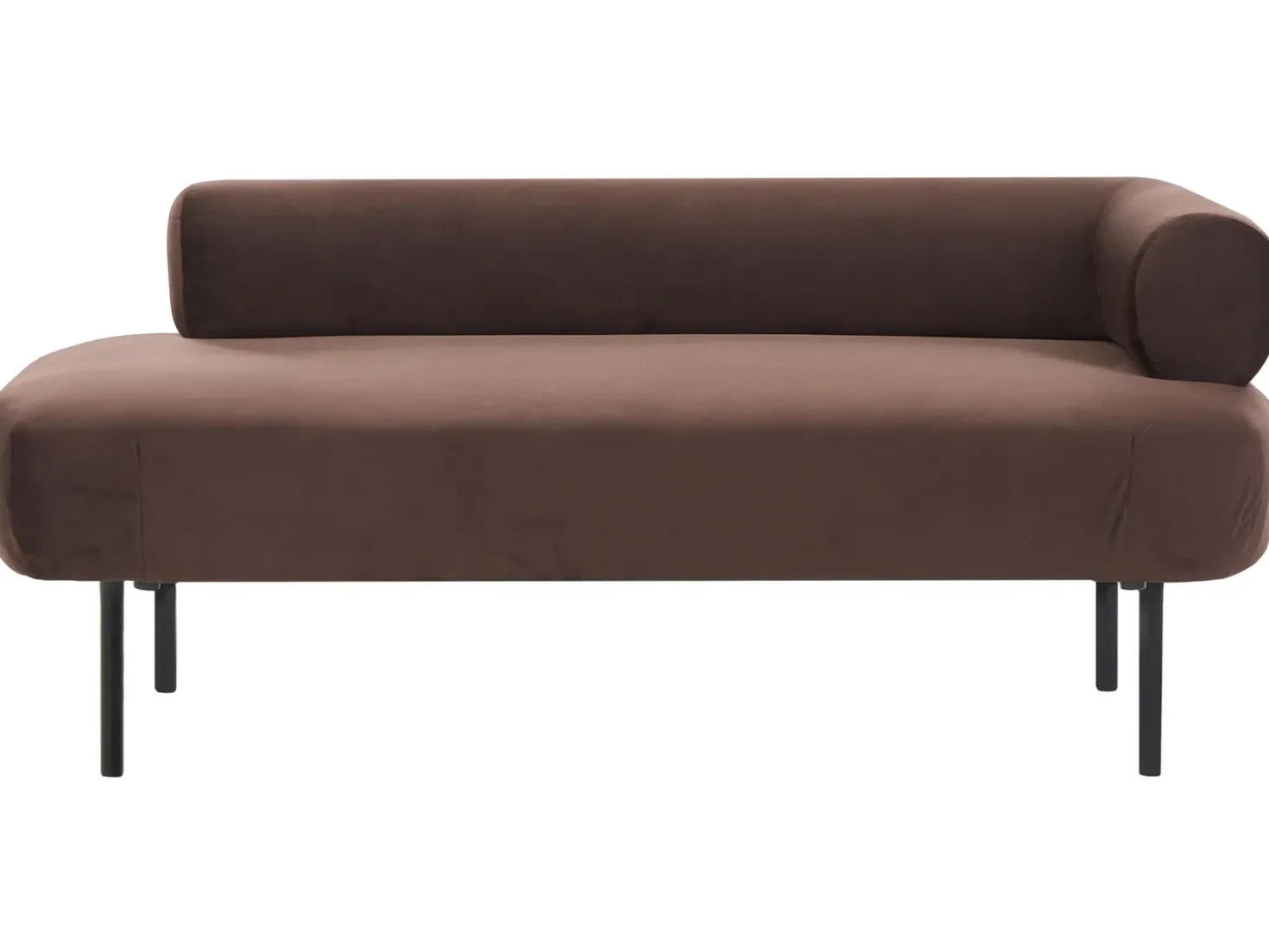 Chaise longue versione destra MIRMANDE Velluto Marrone scuro