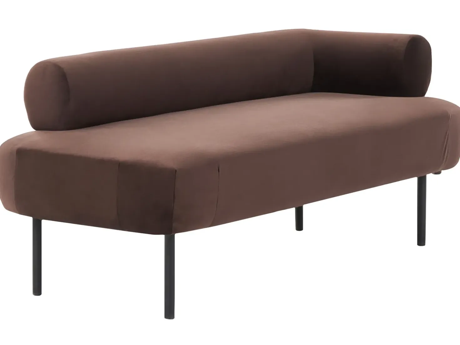 Chaise longue versione destra MIRMANDE Velluto Marrone scuro