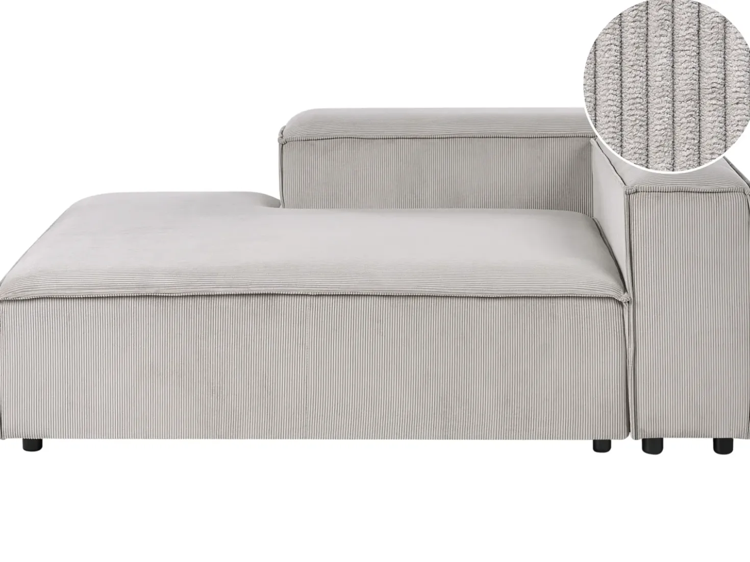 Chaise longue versione destra ARDAL Velluto a coste Tortora