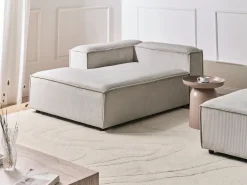 Chaise longue versione destra ARDAL Velluto a coste Tortora