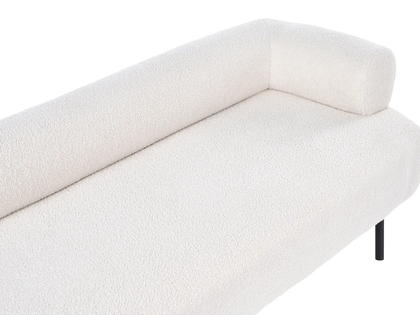 Chaise longue versione destra MIRMANDE Bouclé Bianco sporco