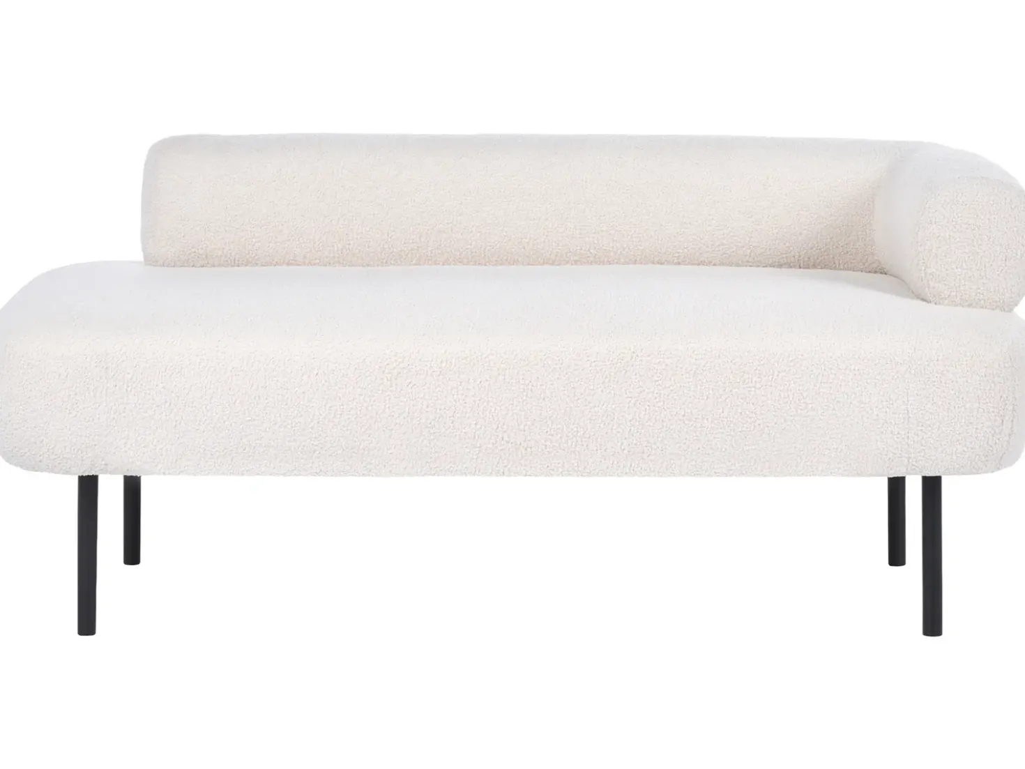 Chaise longue versione destra MIRMANDE Bouclé Bianco sporco