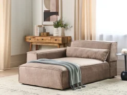 Chaise longue versione destra HELLNAR Tessuto Marrone chiaro