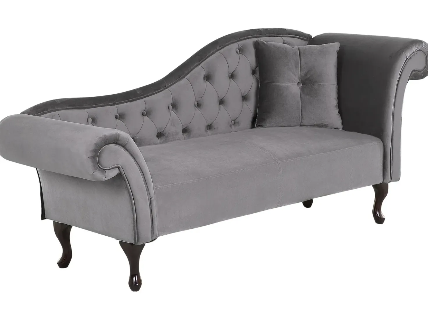 Chaise longue versione destra LATTES Velluto Grigio