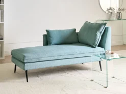 Chaise longue versione destra YERRES Tessuto Azzurro