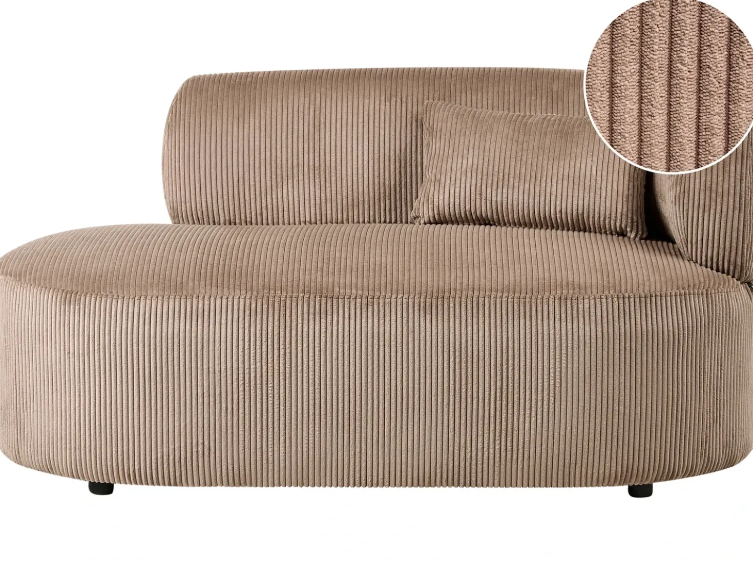 Chaise longue versione destra VANVEY Velluto a coste Beige sabbia