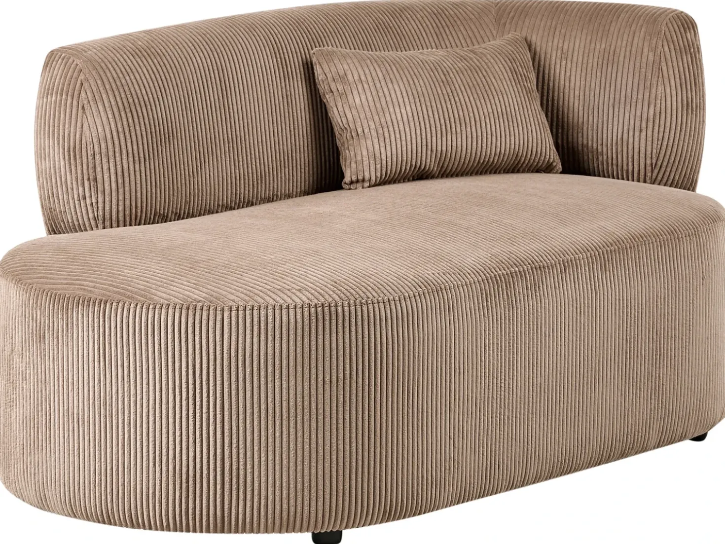 Chaise longue versione destra VANVEY Velluto a coste Beige sabbia