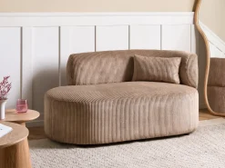 Chaise longue versione destra VANVEY Velluto a coste Beige sabbia
