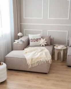 Chaise longue versione destra BRANDE Tessuto Marrone chiaro