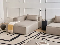 Chaise longue versione destra BRANDE Tessuto Marrone chiaro