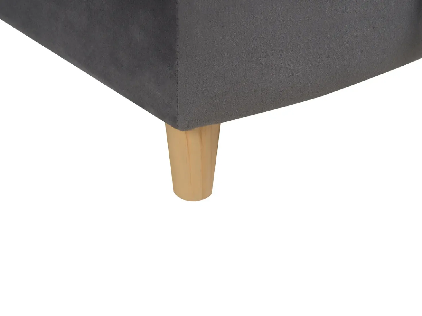 Chaise longue versione destra MERI Velluto Grigio scuro con contenitore