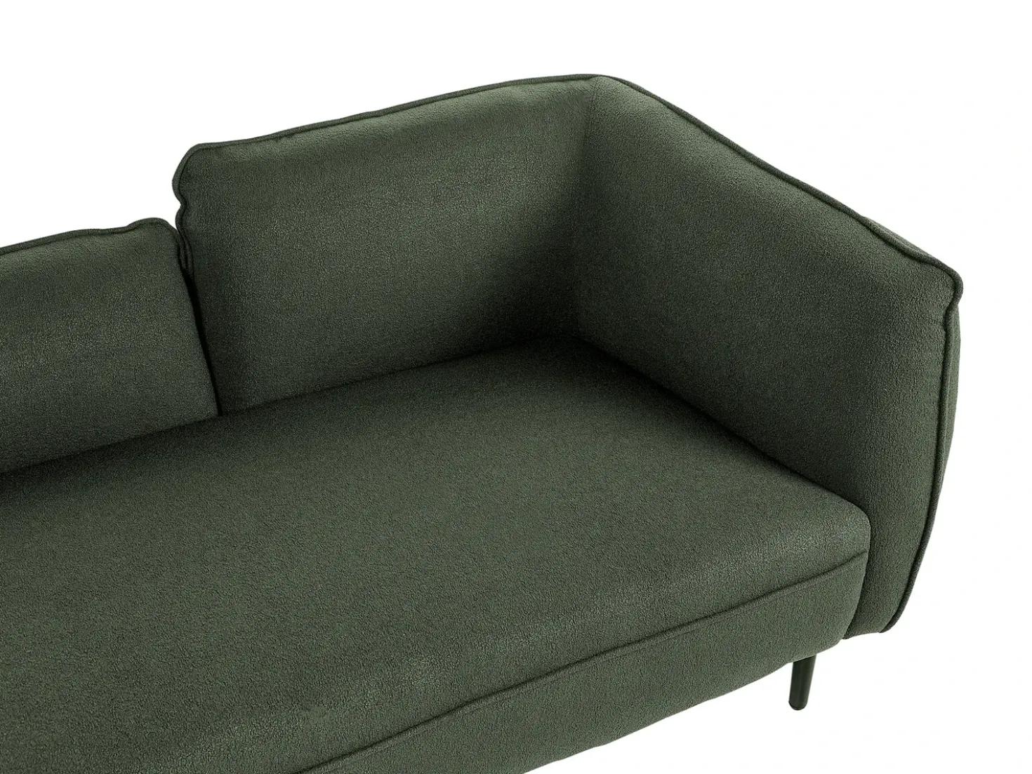 Chaise longue versione destra CHEVANNES Bouclé Verde scuro