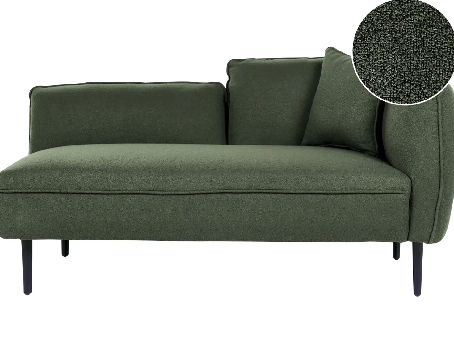 Chaise longue versione destra CHEVANNES Bouclé Verde scuro