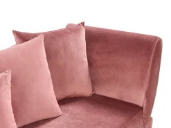Chaise longue versione destra MERI Velluto Rosa con contenitore
