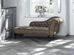 Chaise longue versione destra NIMES Scamosciato sintetico Marrone