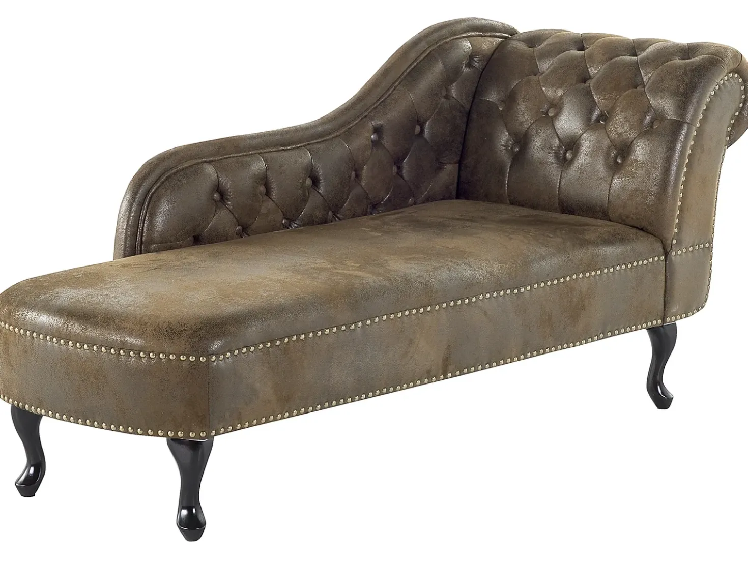 Chaise longue versione destra NIMES Scamosciato sintetico Marrone