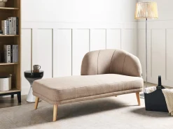 Chaise longue versione destra TANLAY Tessuto Marrone chiaro