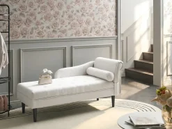 Chaise longue versione destra YVOIRE Tessuto Bianco sporco