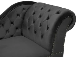 Chaise longue versione destra NIMES Velluto Nero