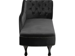 Chaise longue versione destra NIMES Velluto Nero