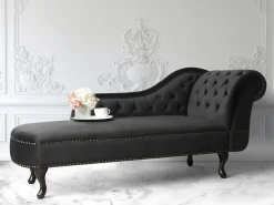 Chaise longue versione destra NIMES Velluto Nero