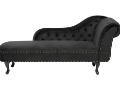Chaise longue versione destra NIMES Velluto Nero