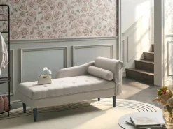 Chaise longue versione destra YVOIRE Tessuto Beige
