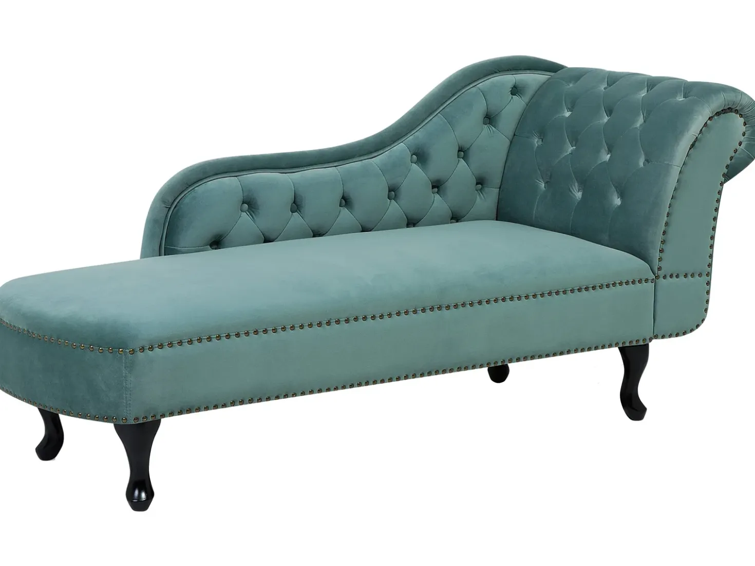Chaise longue versione destra NIMES Velluto Verde menta