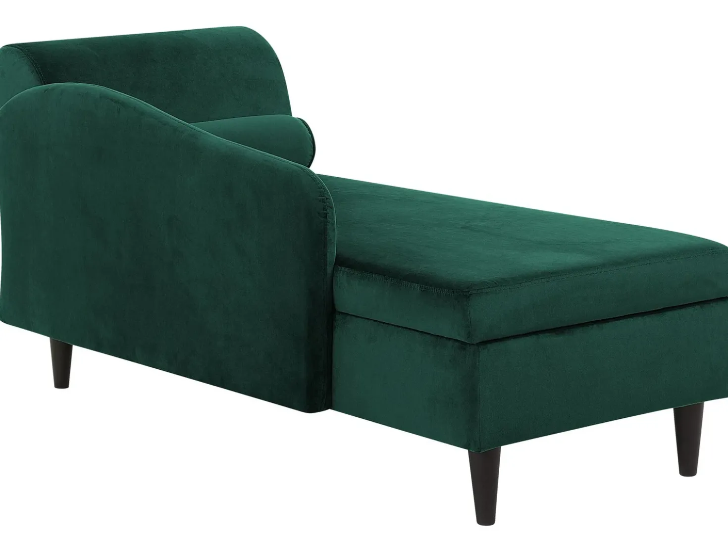 Chaise longue versione destra LUIRO Velluto Verde scuro con contenitore
