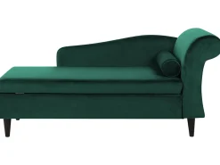 Chaise longue versione destra LUIRO Velluto Verde scuro con contenitore
