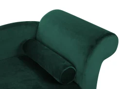 Chaise longue versione destra LUIRO Velluto Verde scuro con contenitore