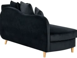 Chaise longue versione destra MERI Velluto Nero con contenitore