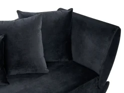 Chaise longue versione destra MERI Velluto Nero con contenitore