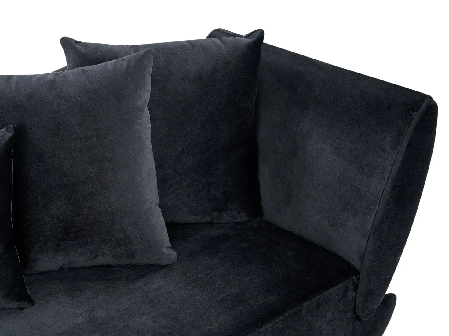 Chaise longue versione destra MERI Velluto Nero con contenitore