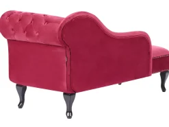 Chaise longue versione destra NIMES Velluto Rosso scuro