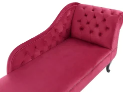 Chaise longue versione destra NIMES Velluto Rosso scuro