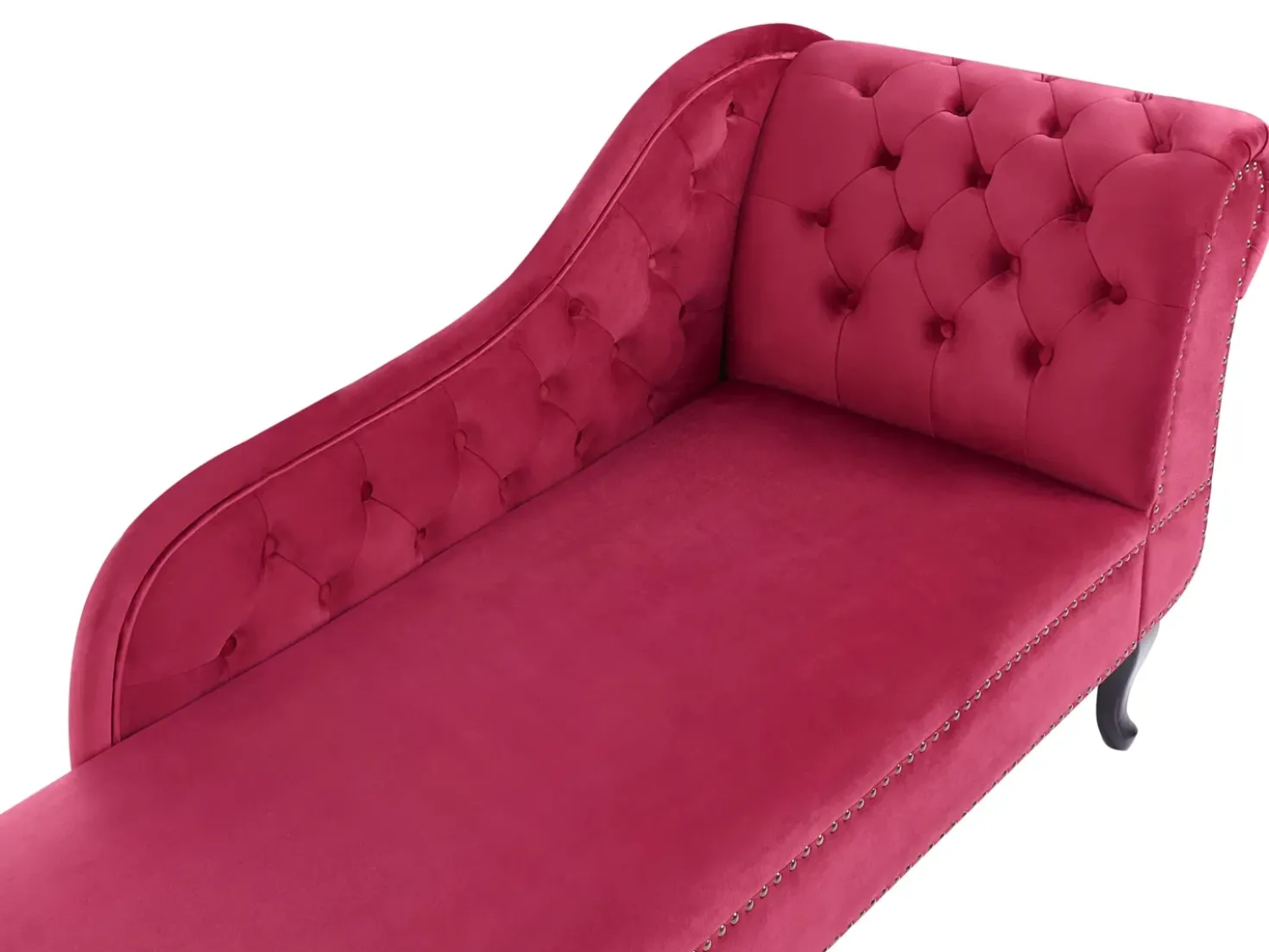 Chaise longue versione destra NIMES Velluto Rosso scuro