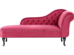 Chaise longue versione destra NIMES Velluto Rosso scuro