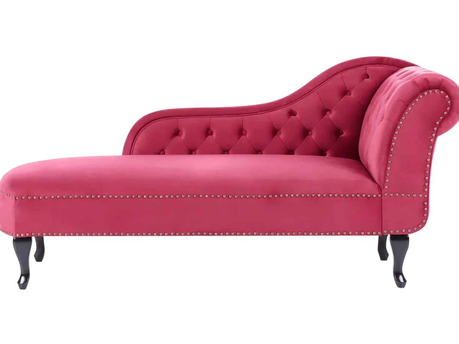 Chaise longue versione destra NIMES Velluto Rosso scuro