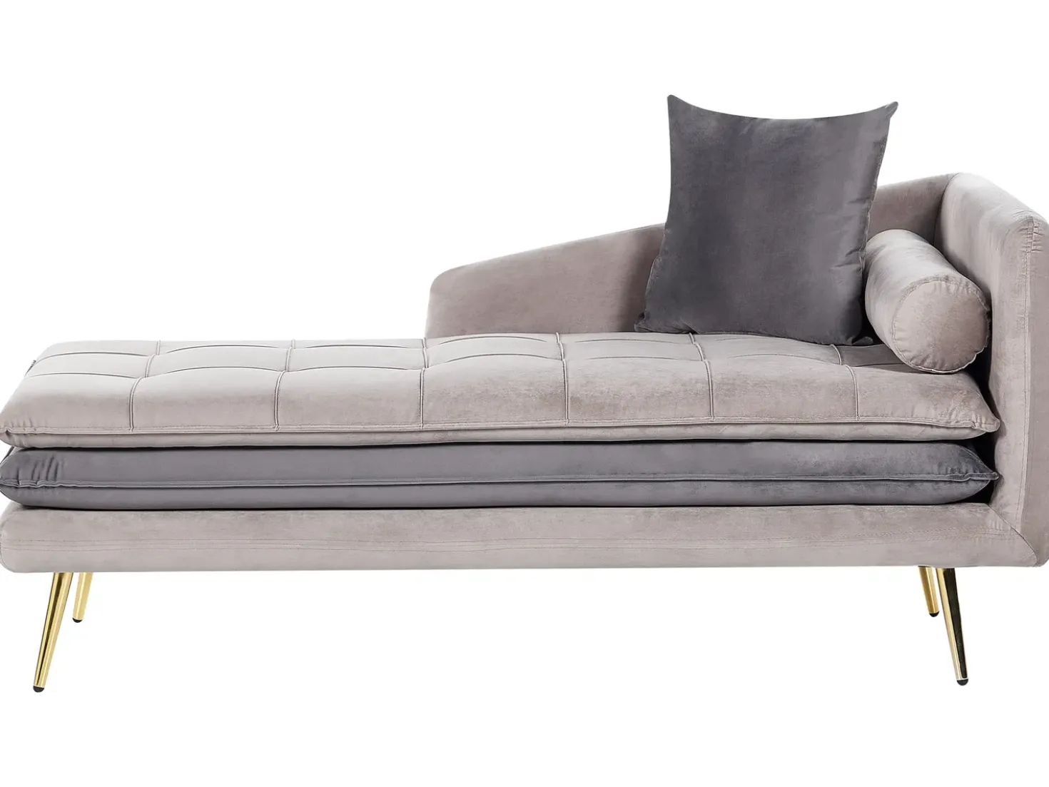 Chaise longue versione destra GONESSE Velluto Tortora