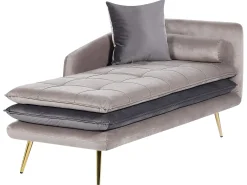 Chaise longue versione destra GONESSE Velluto Tortora