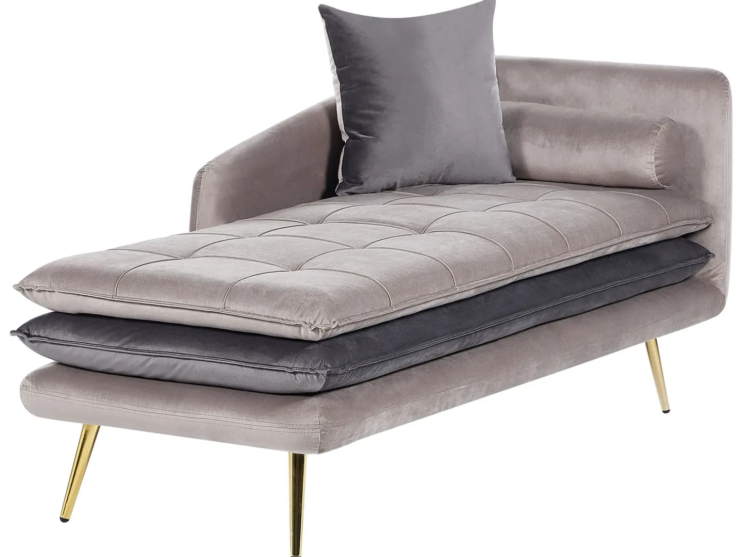 Chaise longue versione destra GONESSE Velluto Tortora