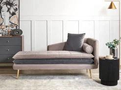 Chaise longue versione destra GONESSE Velluto Tortora