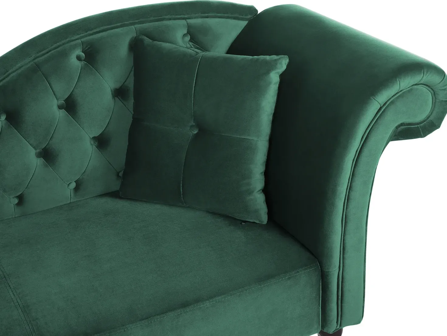 Chaise longue versione destra LATTES Velluto Verde scuro