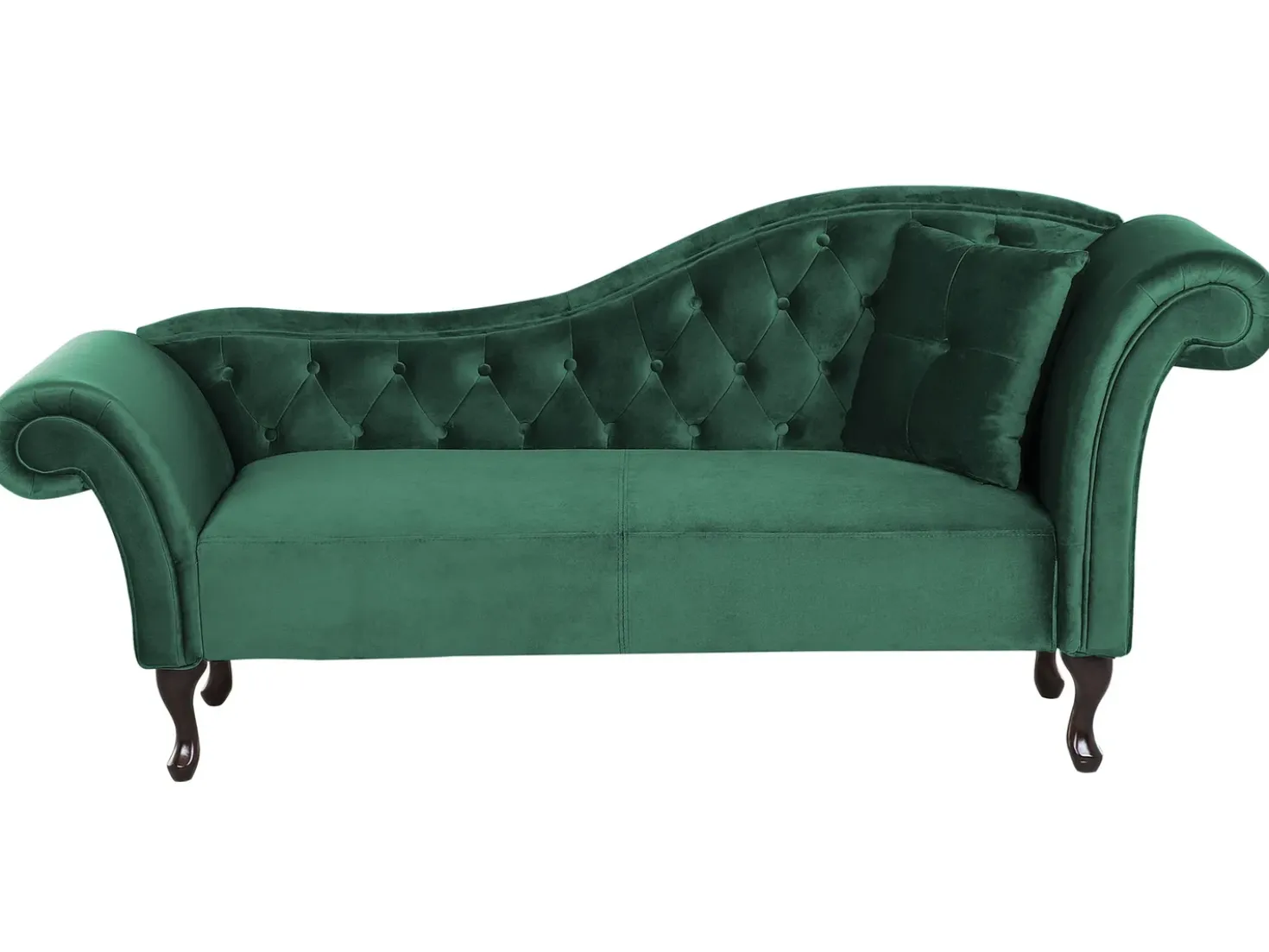 Chaise longue versione destra LATTES Velluto Verde scuro